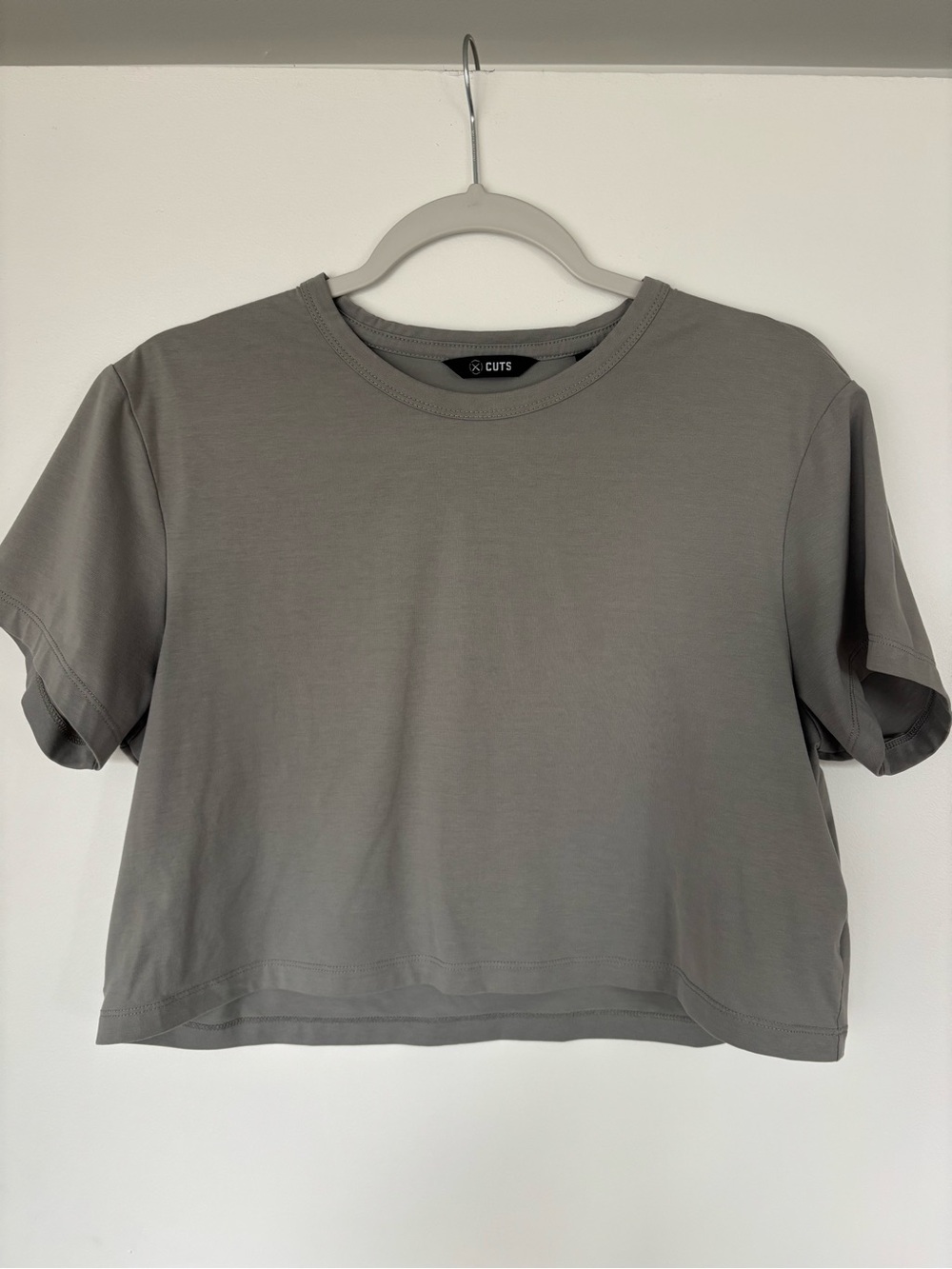 Cuts Clothing Grey Cropped Crew Tee